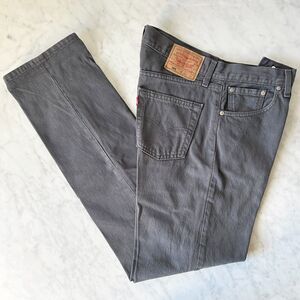 Levi's Original 501 Button Fly Grey Denim 0637 Jeans Mens W34 x L34 USA Made 90s